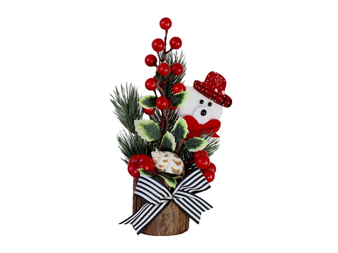Mini Pinheiro de Natal Pequeno para Mesa com Bagas Vermelhas S/MARCA
