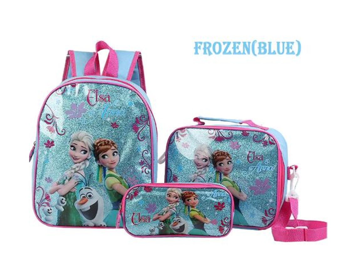Mochila Frozen Azul Mochila Escolar Pacote Com 3 Presente De Aniversário Slowmoose