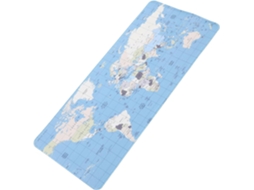 Tapete De Mesa Grande Antiderrapante, Mousepad E Almofada Para Teclado Com Estampa De Mapa Azul, Ideal Para Escritório E Jogos. Gokoco