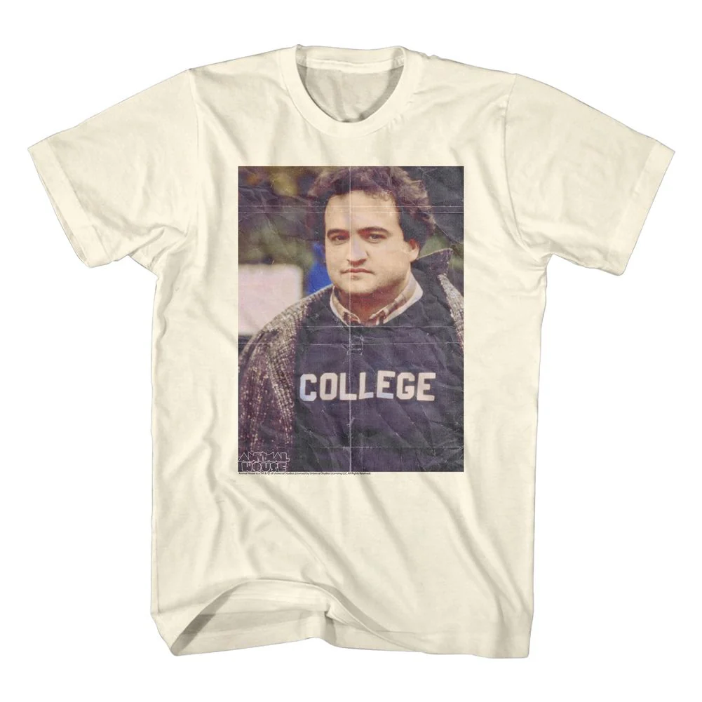 Rockinstone Animal House Movie Folded Up Solid Natural Adult T-shirt Size:l