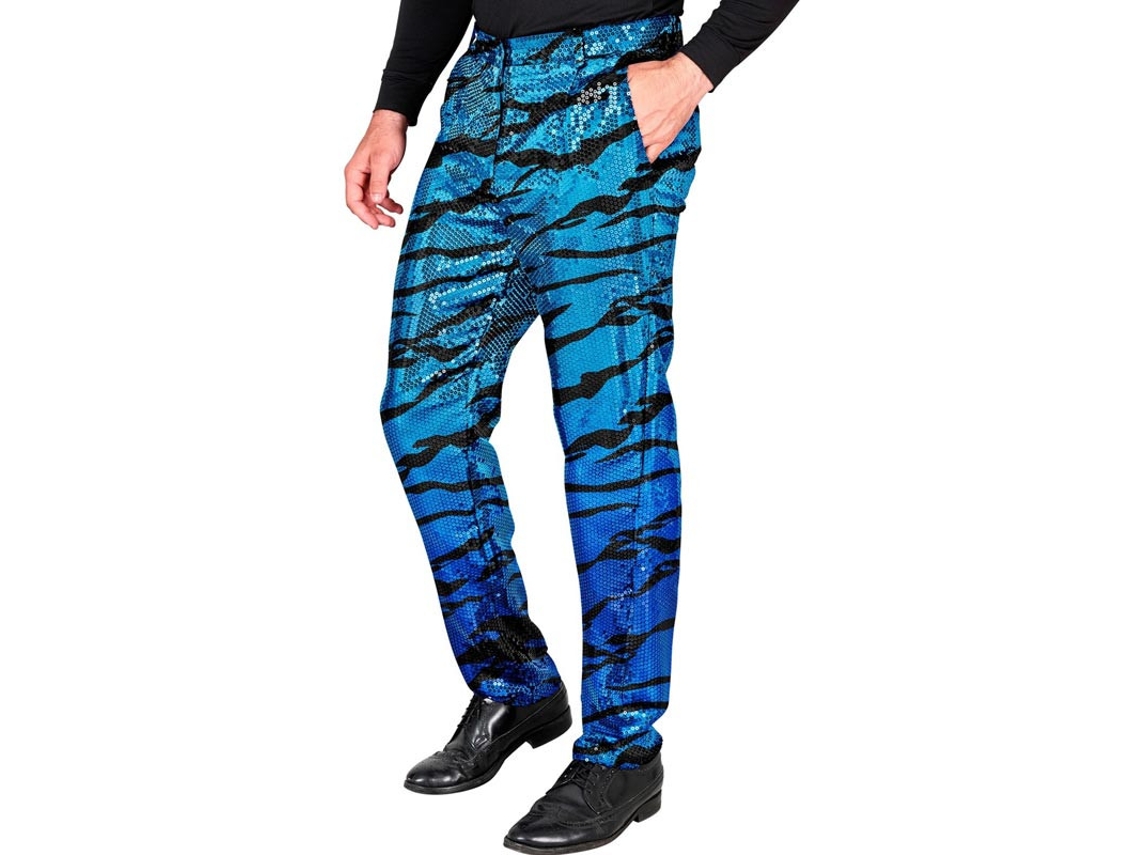 Calças Fiesta com estampa animal azul para homem