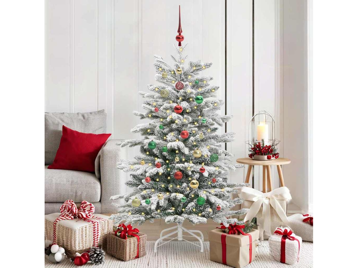Vidaxl Árvore De Natal Articulada Artificial Branco 150 Cm Pe E Pvc
