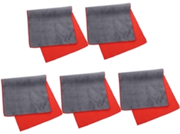 Conjunto De 5 Toalhas Microfibra Reutilizáveis E Absorventes Para Secagem Carros, Nas Cores Camurça Cinza Vermelha, Vayotoy