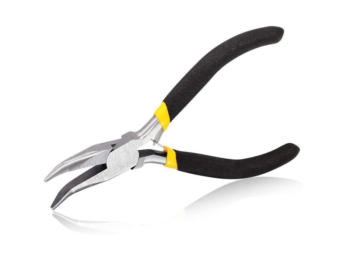 Pinzas De Nariz Curvada Largas De 5 Pulgadas De Acero Alto Carbono Para Joyería Y Manualidades