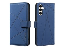 Capa De Couro Para Celular Com Padrão Geométrico Rfid