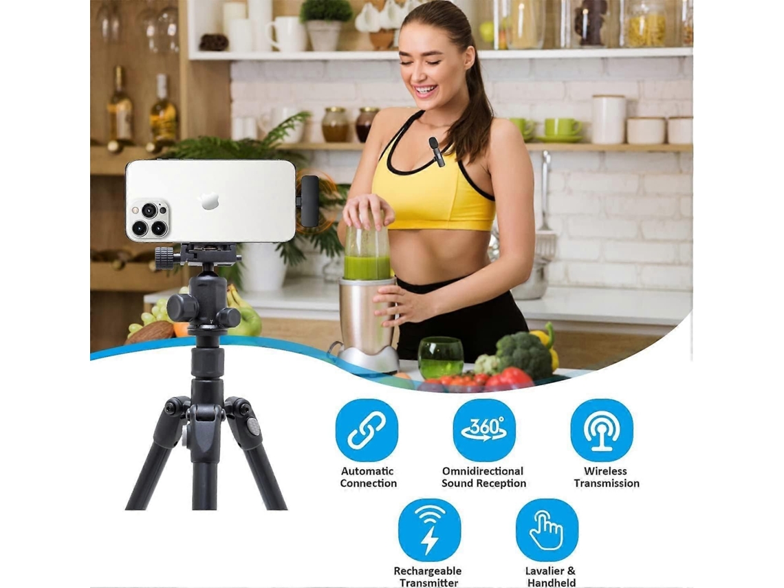 Microfone De Lapela Sem Fio Profissional - Plug And Play Compatível Com Iphone E Ipad (preto)