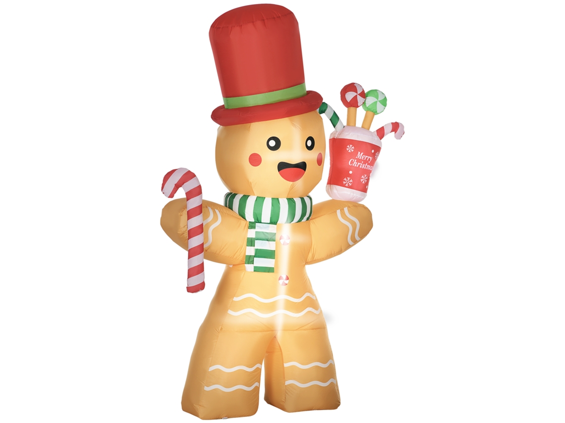 Boneco Inflável Gengibre 2,35m (led, À Prova de Intempéries, com Soprador, Multicolorido)