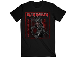 T-Shirt ROCK OFF Iron Maiden - Senjutsu Cover Distressed Red Preto (Tamanho: S)