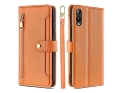 Capa De Couro Com Zíper Transversal Com Textura De Ovelha Para Rakuten Hand 5g