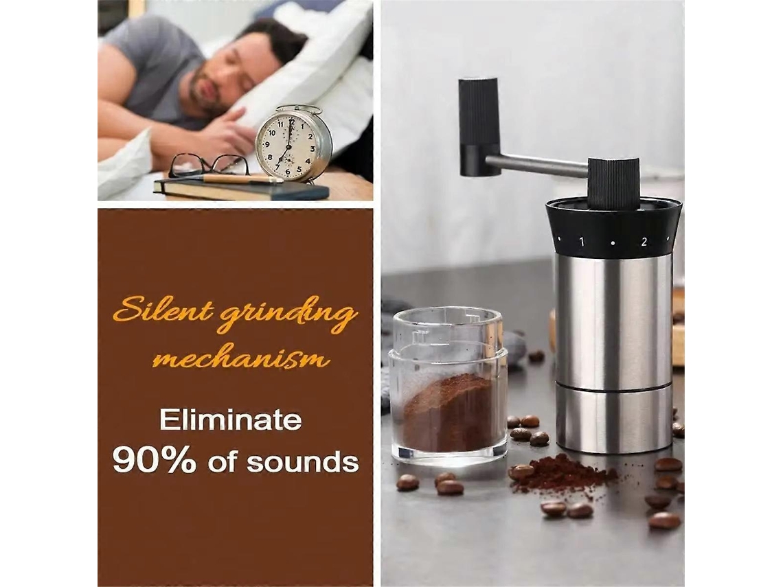 Moedor De Café Manual De Aço Inoxidável Moedor De Manivela Ajustável Para Preparo De Café De Precisão, Portátil Brilvibera