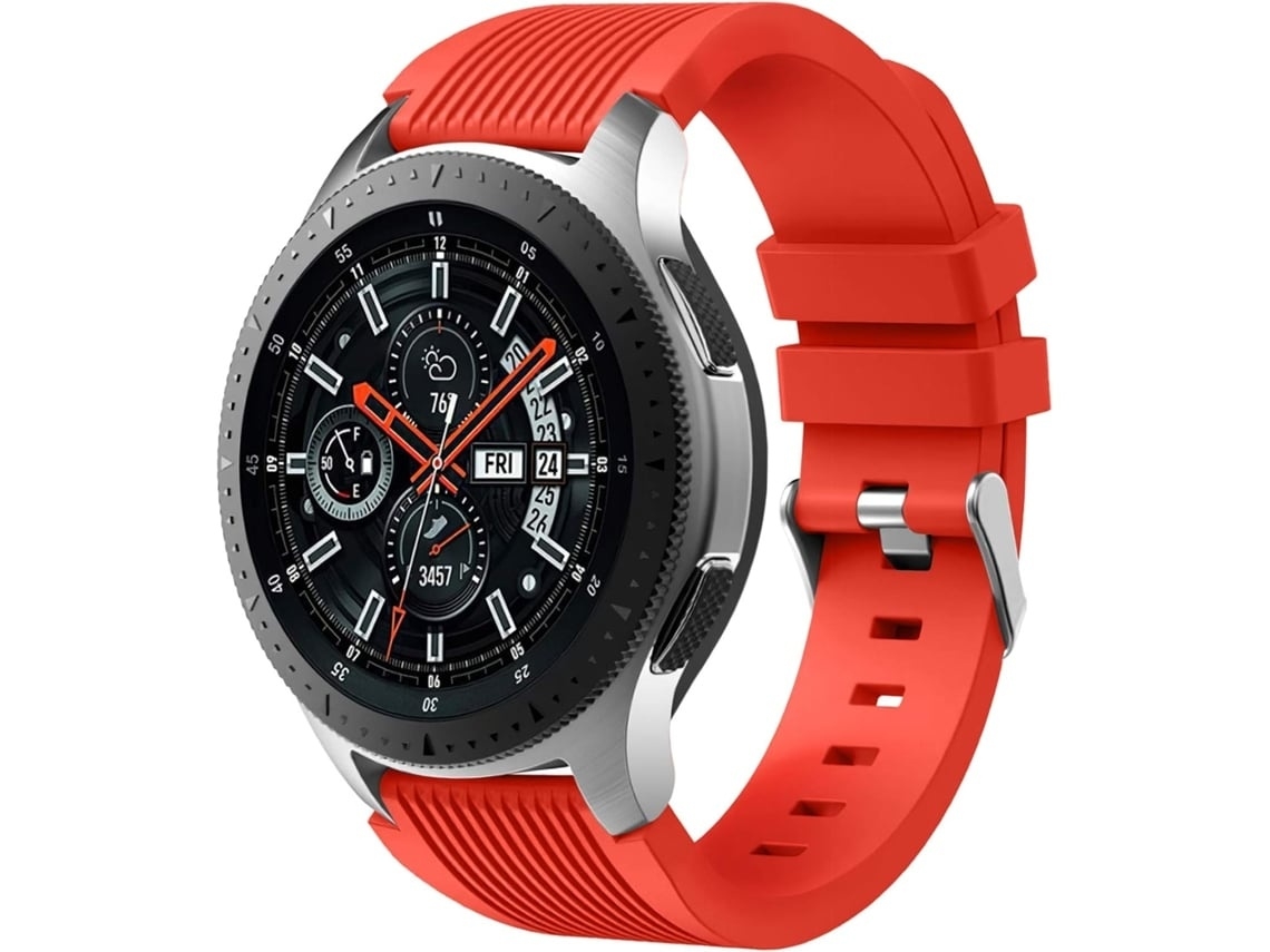Pulseira De Relógio Lurelia Em Silicone Macio De 22 Mm Compatível Com Samsung Galaxy Watch 3 45 Mm/huawei Gt 2 46 Mm Vermelha