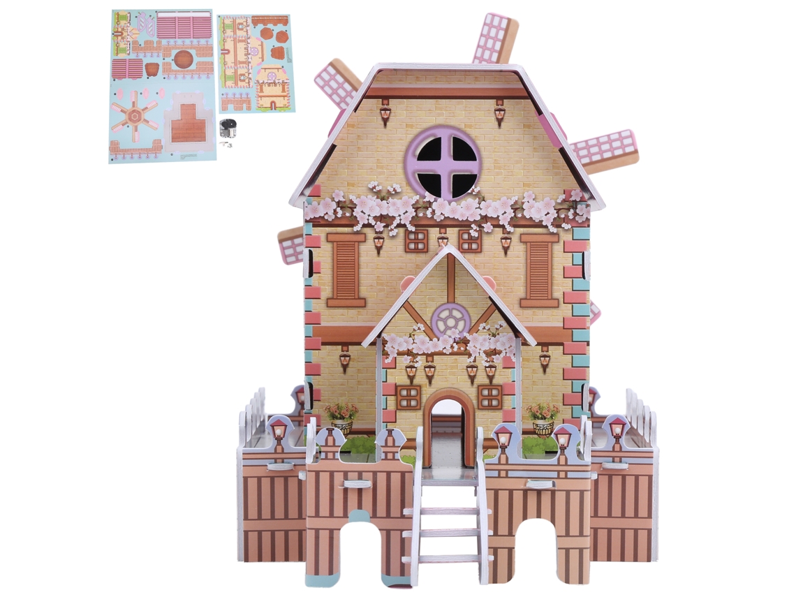 Ats puzzle de Madeira Casa Musical Modelo Diy Brinquedo Educatsivo Presente para Crianças Meninas Puzzle de Casa