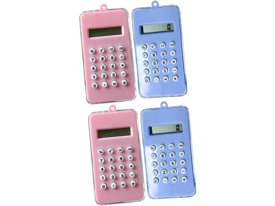 Mini Calculadora Portátil Com Design Divertido, Ferramenta De Cálculo De Bolso, Cor Aleatória, 2 Uni Gokoco