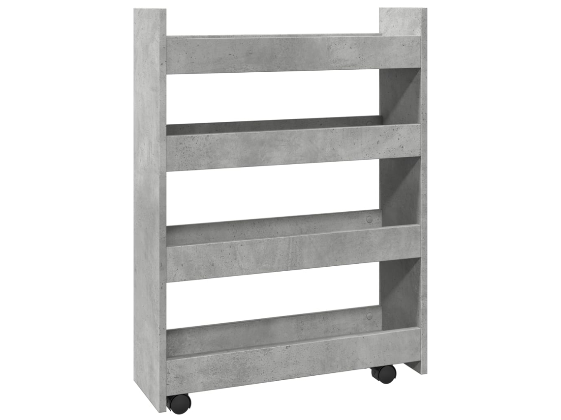 Narrow Storage Trolley, Narrow Storage Trolleys Vidaxl Cinzeto Madeira Processada (n/a)