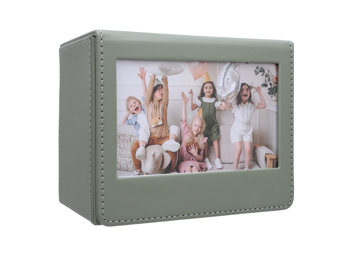 Photo Storage Box Pvc Portable Photo Display Organizer Container With Magnetic Closure For 3 Inch Photos LAXISCREED