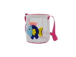 Bolsa Portátil Para Guardar Brinquedos Com Alça De Ombro Em Tela Com Estampa De Desenho Animado, Bolsa De Praia Infantil Para Brinquedos
