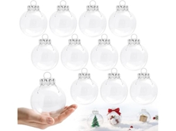 Conjunto de 12 Bolas de Natal Recheáveis, Transparentes, para Decoração Diy, Árvores e Festas, Ergonômico, Uso Diário STELASPLEN