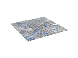 Vidaxl Azulejo Mosaico 22 Unid. 30 X 30 Cm Cinza E Azul Vidro