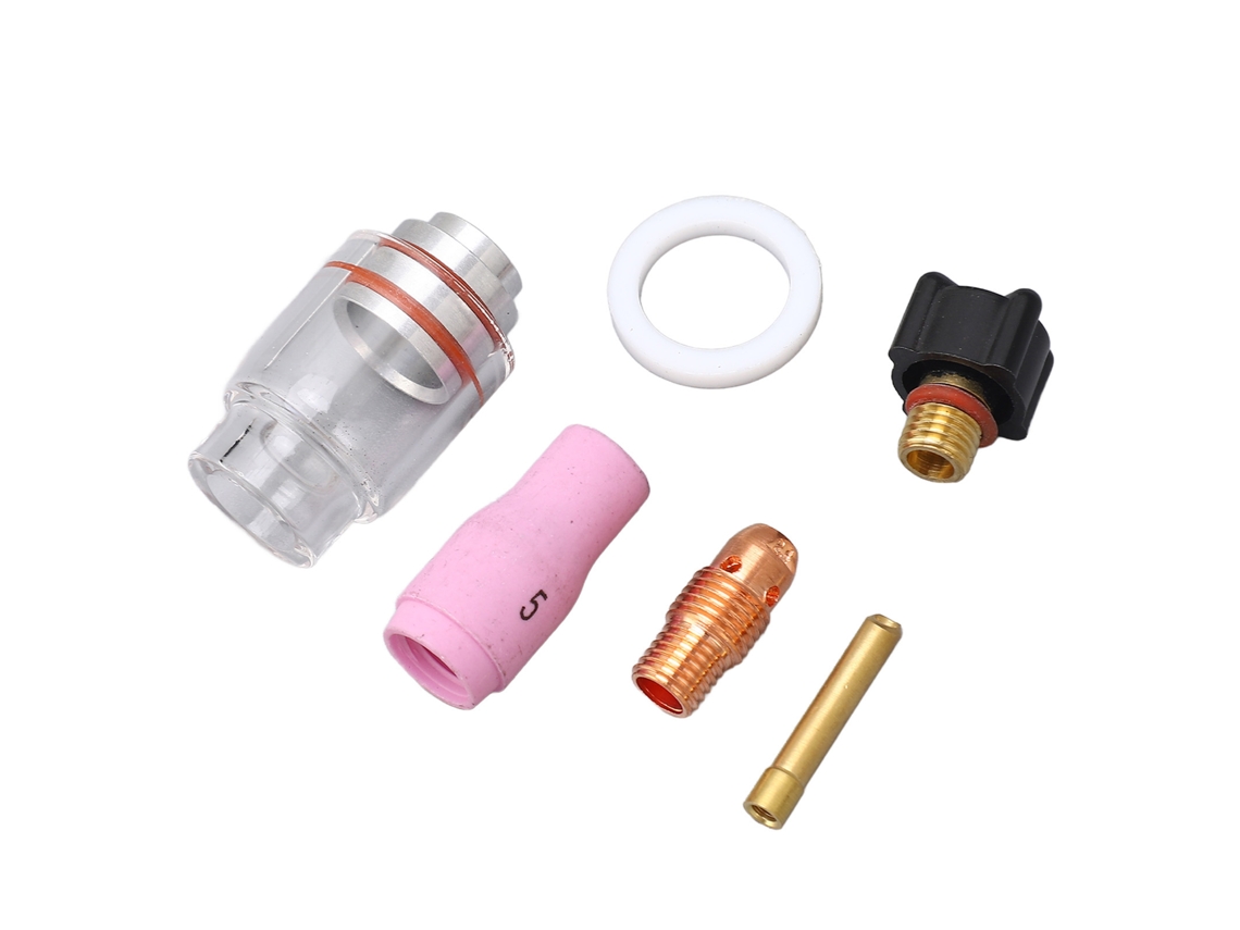 6 Peças Bico Lente De Gás 2.4mm Anti-risco Para Soplete Tig Wp 9 20 Kit De Copo De Vidro Sólido E Fiável