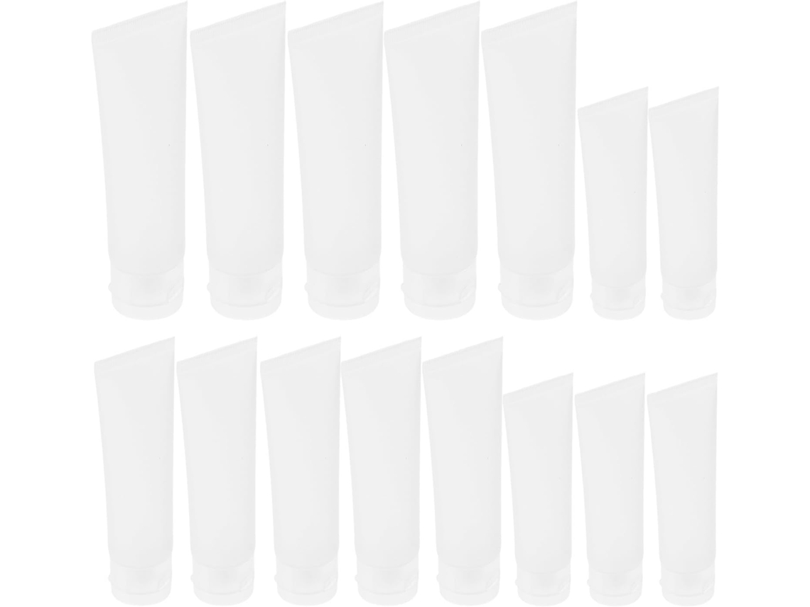 Embalagem Com 30 Bisnagas Flexíveis Vazias E Recarregáveis Em Pe Transparente Fosco, 20ml E 30ml