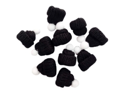 Chapéu de Natal Nova Line, Mini, Capa de Bombom, Artesanato, Preto