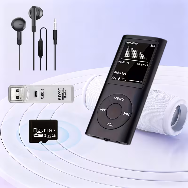 Leitor Mp3/mp4 Com Ecrã 1.8 E 32gb Incluído Para Música, Vídeos, Fotos E Ebooks Rosae