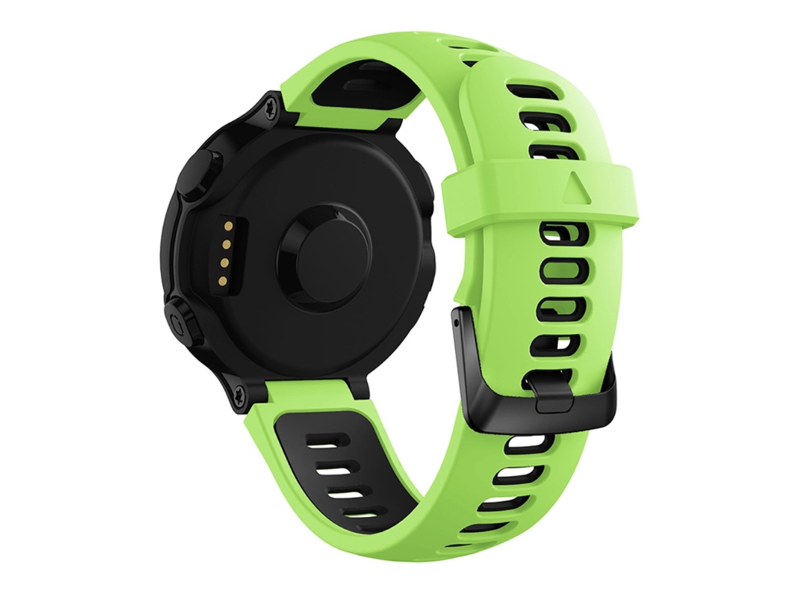 Bracelete Silicone Fivela Preta com Barra de Mola 22Mm para Garmin Forerunner 235/230/620/630/220/735/735Xt Verde Preto