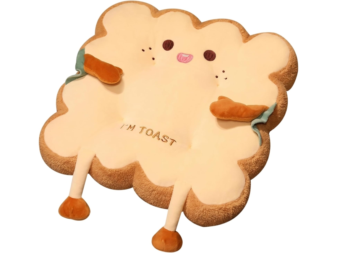 Almofada Fofa Para Cadeira, Almofada Respirável Em Formato De Pão, Almofada De Suporte Kawaii Espessa Para Escritório