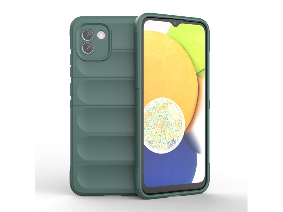 Capa Halinuia Para Samsung Galaxy A03 Magic Shield Tpu Azul Escuro (proteção Integral, Interior Em Flanela)