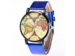 Reloj De Cuarzo De Pareja Con Correa De Cuero Pu Zhoulianfa Azul