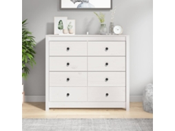 Vidaxl Armário De Apoio 100x40x90 Cm Pinho Maciço Branco