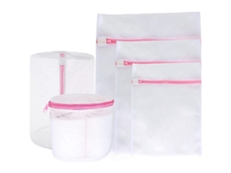 Bolsas De Lavanderia De Malha 5 Tamanhos Reutilizaveis Com Cremalheira Para Roupa Delicada