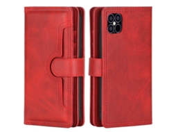 Suporte Casa Inch Para Iphone 13 Pro Max Pele Sintética Magnética Com Porta-cartões Vermelho