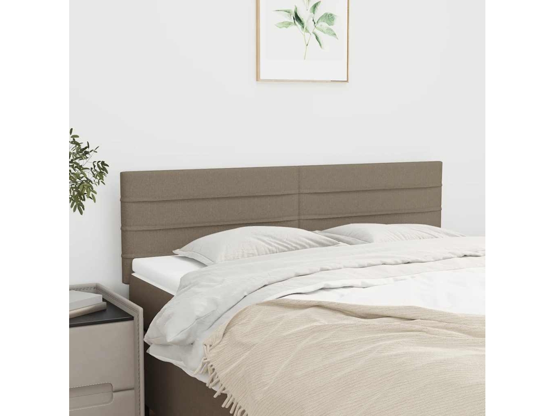 Vidaxl Cabeceiras Cinzento-acastanhado 144x5x78/88 Cm Tecido