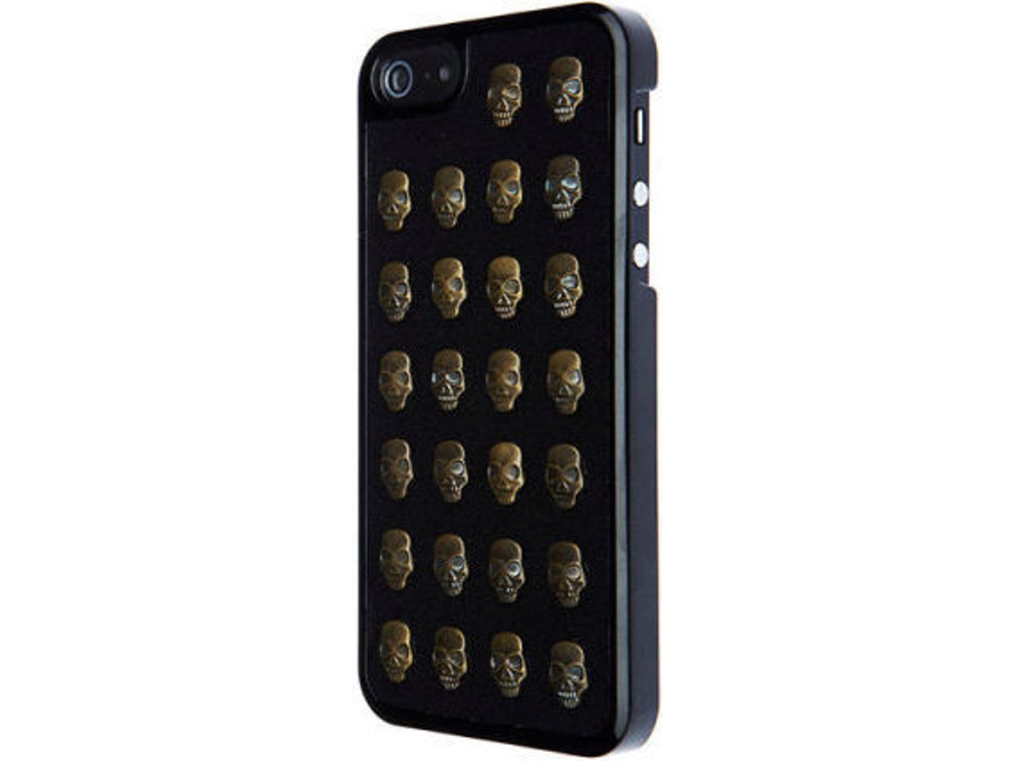 Capa iPhone 5, 5s, SE VCUBED3 Metal Skull Dourado