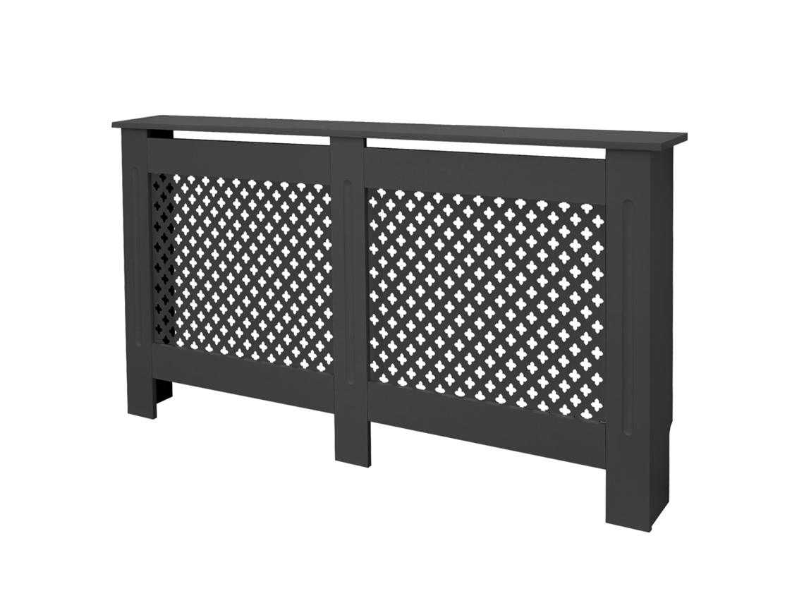 Cobertura do radiador 152 x 19 x 82 cm MDF antracite com design em favo de mel