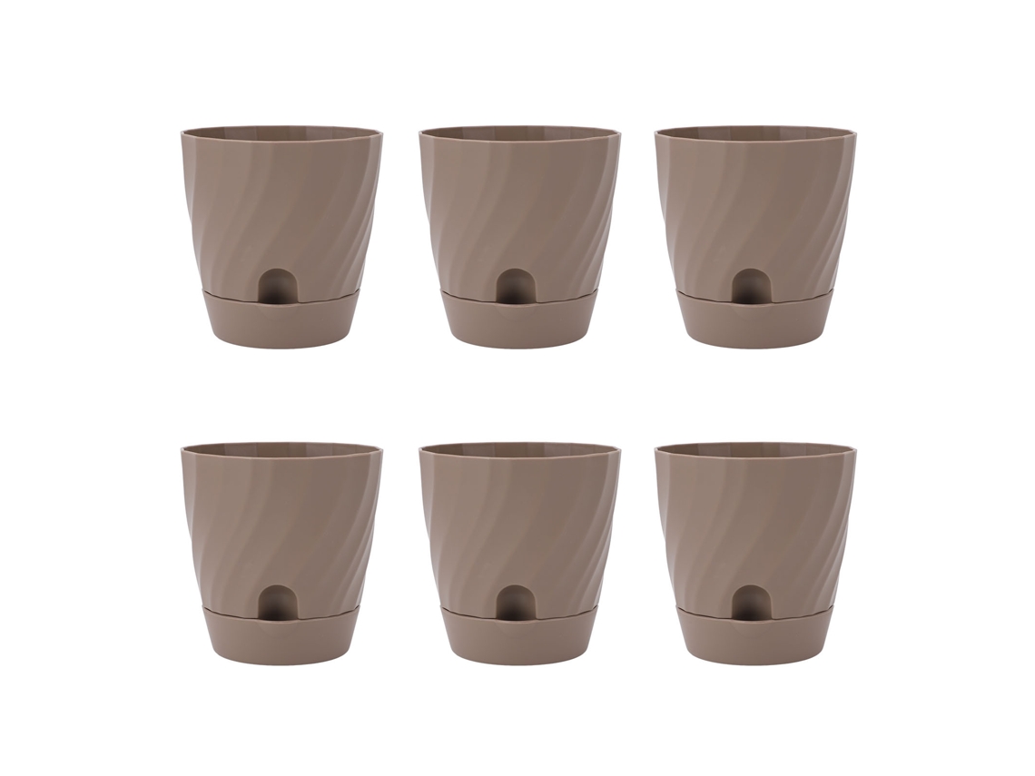 Vaso Plástico LAXISCREED Jardim 6pcs Marrom