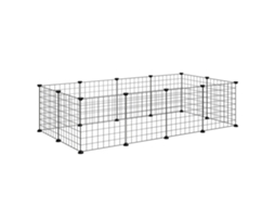 Recinto Metal 12 Painéis Desmontável Diy 106x73x36cm Preto