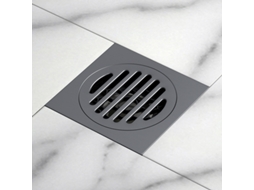 Ralo de Piso em Aço Inoxidável com Tampa Removível e Filtro de Cabelo, Preto AQUAFORGE