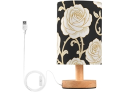 Bases de mesa Yuiboo para quarto, bases de mesa em juta, luminárias elegantes em formato rosa creme para