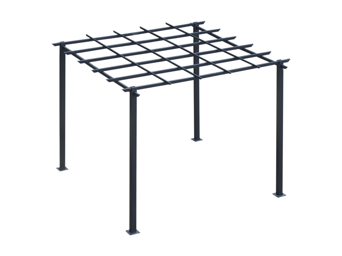 Pérgola/gazebo Decorável para Jardim 3x3m com Plantas Trepadeiras CHEZMOI