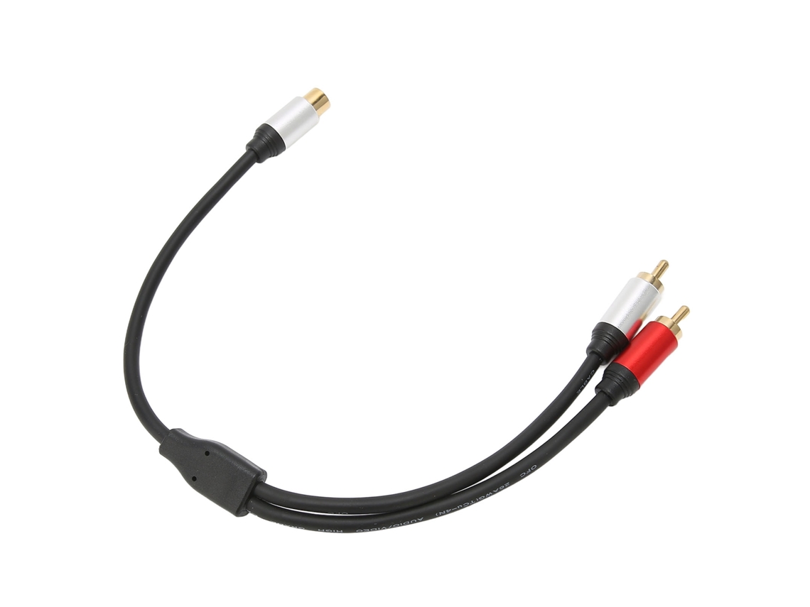 CABO Splitter Y 1 Rca Fêmea para 2 Rca Macho Extensão para Tv Subwoofer Amplificador Laptop Mali
