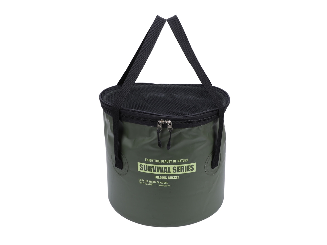 Primerox balde Dobrável de Tela com Bolsa Portátil Cesto de Escoamento para Acampamento Pesca Lavagem Verde