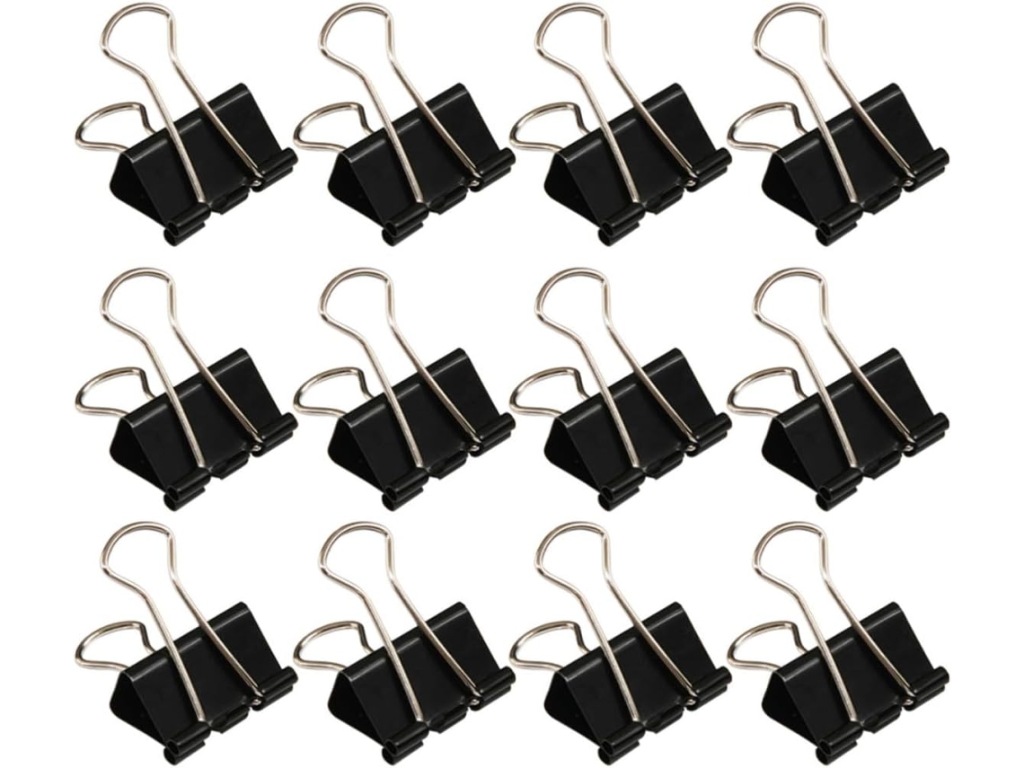 Clips De Metal Luxshiny Para Material Escritório, 51mm, Pretos, 48 Peças Com Design Alargado, Clipes Reutilizáveis Para