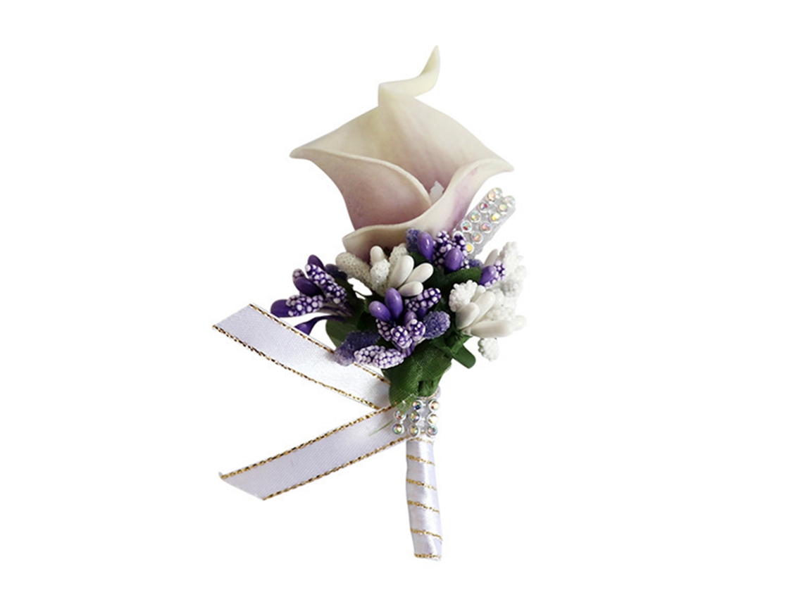 Broche Pu Calla Lily Laxiscreed Para Noiva, Festa Ou Casamento Em Nude E Roxo
