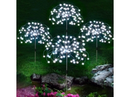 4x Cordão De Luzes Solares Para Fogos De Artifício, Sensor De Luz Led Para Jardim, Lâmpada Noturna, Branco Frio SUNNY SPACES