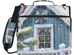 Organizador Laptop Com Estampa De Pássaros Inverno E Neve, 3 Anéis, Ideal Escola E Trabalho, Resistente À Água
