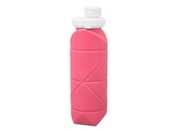 Garrafa de Água Colapsível 600ml Silicone Rosa