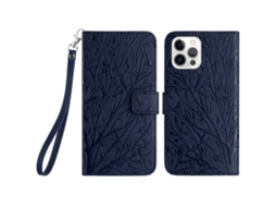Capa Para Iphone 15 Pro Max Pele Sintética Azul