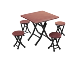 Mali conjunto de Mesa e Cadeiras Plegáveis de Miniatura para Casa de Bonecas em Escala 1:12